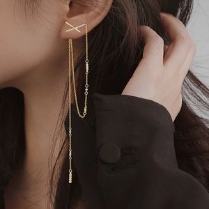 ⚡️Insta Cross Long Tassel Drop earrings